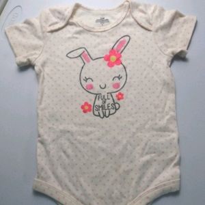 Pink polka dots with bunny bodysuit